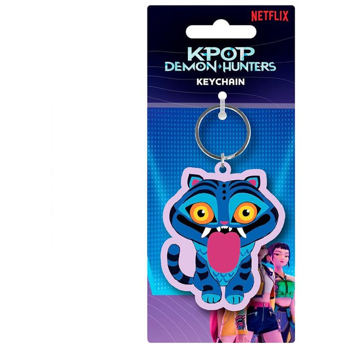 Cinereplicas CR2892 Kpop Demon Hunters Portachiavi Squishy Derpy Tiger PU Metallo Merchandise Ufficiale