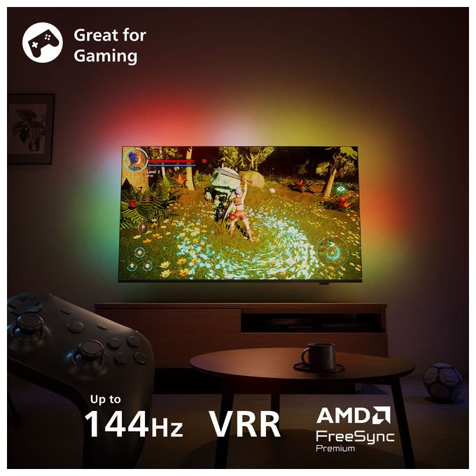 Philips 75MLED920-12 Ambilight Smart TV 75'' QD MiniLED 4K Dolby Vision Dolby Atmos Titan OS 120 Hz HDMI 2.1 colore Nero