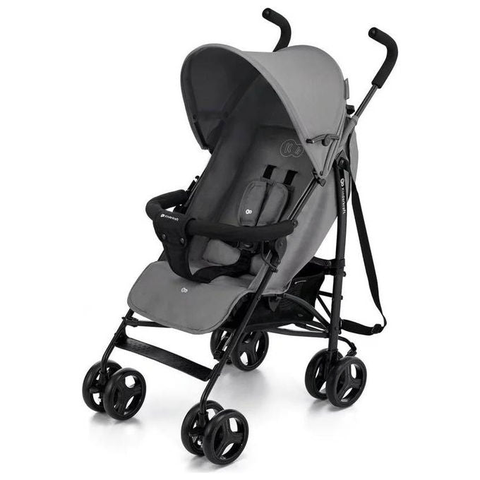 Kinderkraft TIK Passeggino leggero ombrello schienale reclinabile cinture 5 punti ruote EVA 6,5 Kg colore Grigio