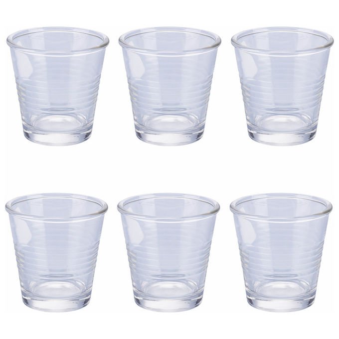 Villa d'Este Home 5913495 Glace Party Set 6 Bicchieri da Liquore in Vetro 90 ml colore Trasparente