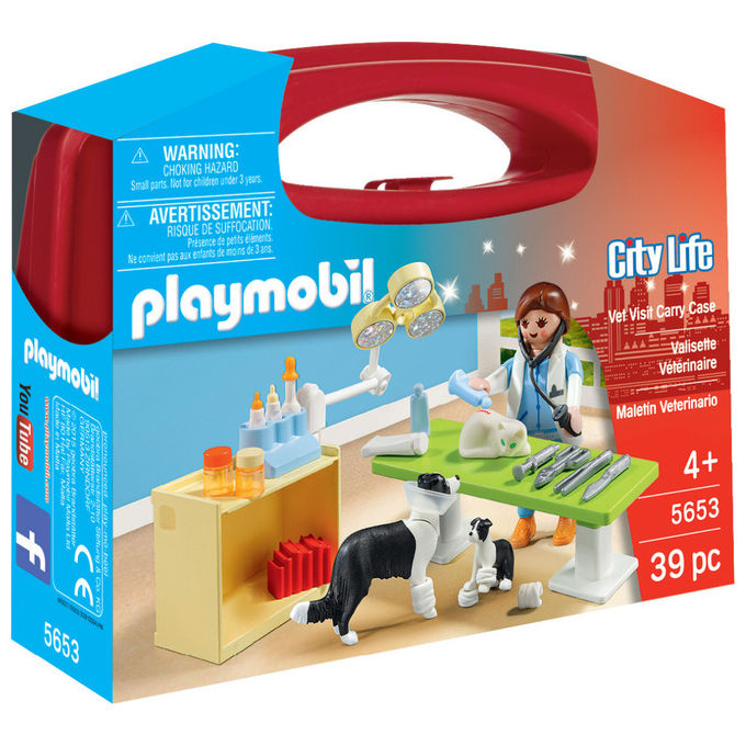 Playmobil 5653 City Life Valigetta Veterinario Gioco di Fantasia con Animali da 4 anni colore Multicolore