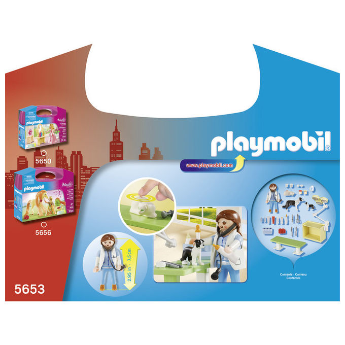 Playmobil 5653 City Life Valigetta Veterinario Gioco di Fantasia con Animali da 4 anni colore Multicolore