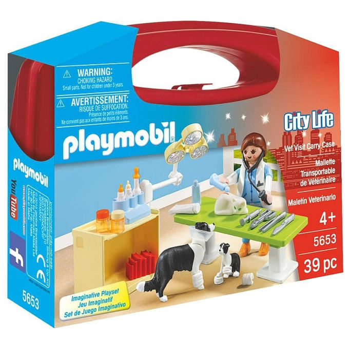 Playmobil 5653 City Life Valigetta Veterinario Gioco di Fantasia con Animali da 4 anni colore Multicolore