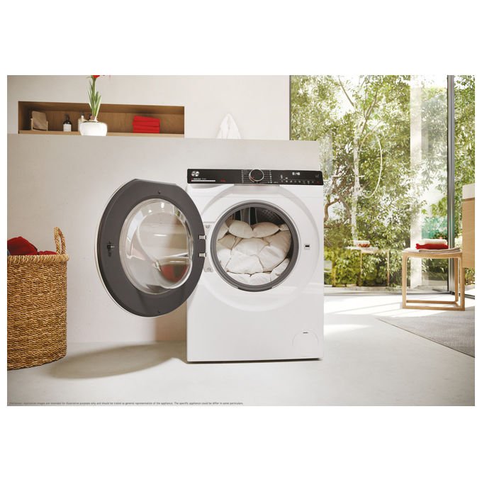 Hoover H7W 412MBC8-S H-Wash 700 Lavatrice Frontale 12 Kg 1400 rpm Classe A Inverter Vapore Wi-Fi (85x60x67 cm) colore Bianco