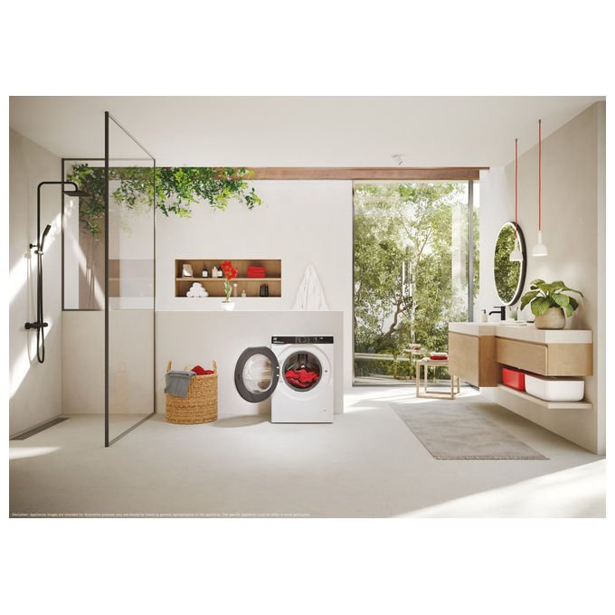 Hoover H7W 412MBC8-S H-Wash 700 Lavatrice Frontale 12 Kg 1400 rpm Classe A Inverter Vapore Wi-Fi (85x60x67 cm) colore Bianco