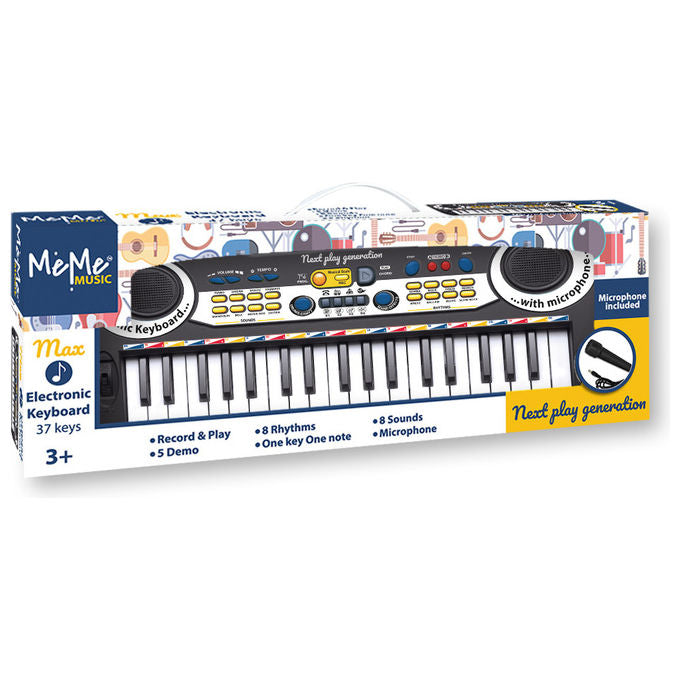 Meme Music 21037 Max Tastiera Elettronica per Bambini 37 Tasti con Microfono colore Nero