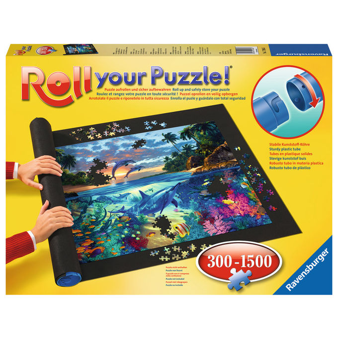 Ravensburger 17956 Roll Your Puzzle Tappetino Arrotolabile con Tubo per Puzzle da 300 a 1500 Pezzi colore Nero