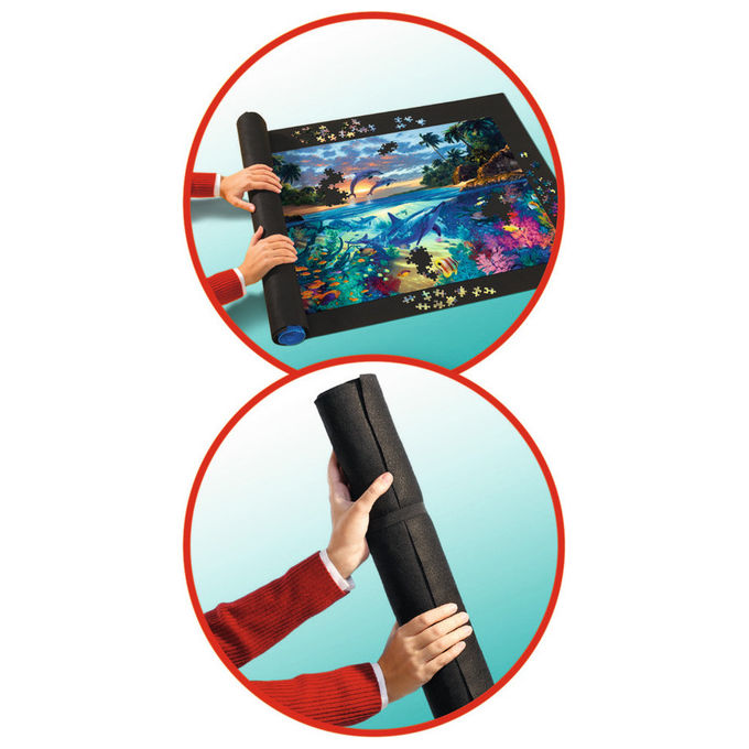 Ravensburger 17956 Roll Your Puzzle Tappetino Arrotolabile con Tubo per Puzzle da 300 a 1500 Pezzi colore Nero