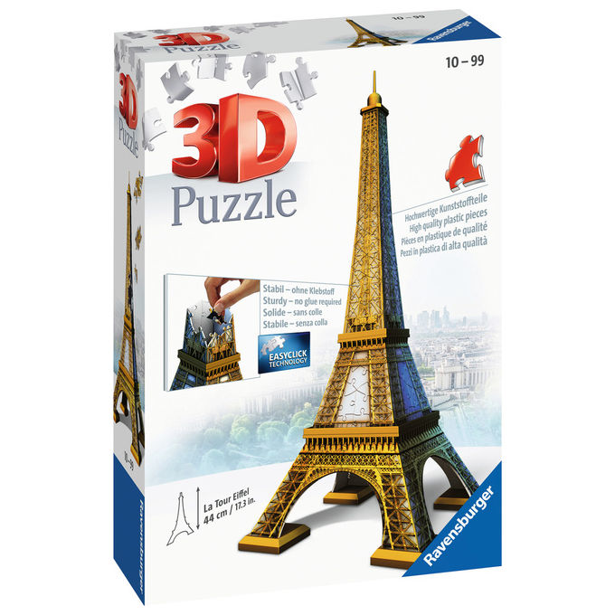 Ravensburger 12556 Puzzle 3D Tour Eiffel 216 pezzi Costruzioni Building senza colla eta' 10+