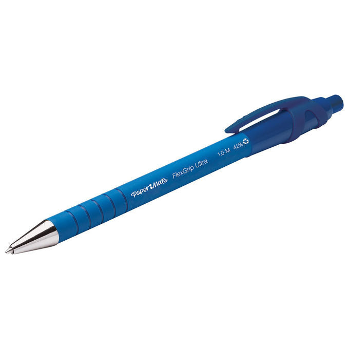 Papermate S0190433 FlexGrip Ultra RT Penna a sfera retrattile punta media 1 mm tratto 0,4 mm confezione 12 pezzi colore Blu