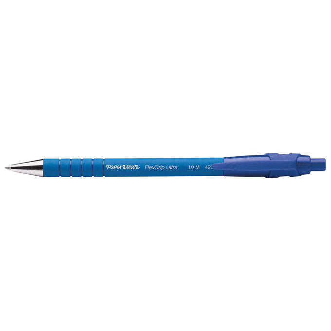 Papermate S0190433 FlexGrip Ultra RT Penna a sfera retrattile punta media 1 mm tratto 0,4 mm confezione 12 pezzi colore Blu