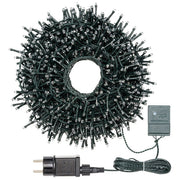 Lotti 34808 Catena Nastro Minicluster 1000 LED Bianco Caldo 5mm 8 Giochi Timer 20,5 m colore Verde