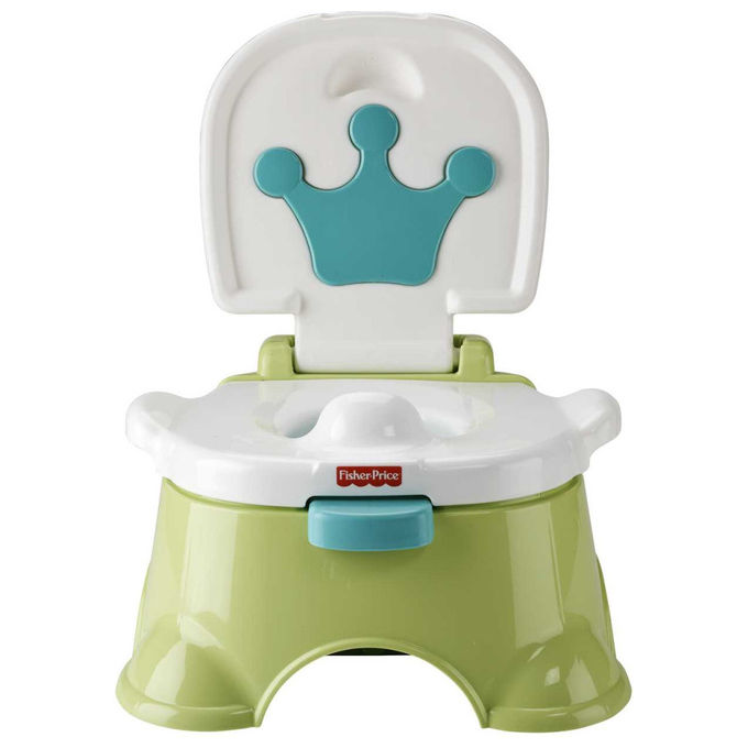 Fisher-Price DLT00 Vasino Sgabellino del Re 3 in 1 con Musica Riduttore WC Sgabellino colore Blu Verde Bianco