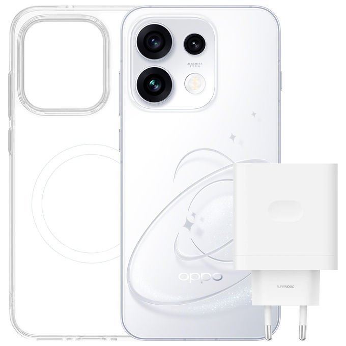 Oppo RENO16 PRO 5G Smartphone 6.32'' MediaTek Dimensity 8550 12 GB RAM 512 GB 200 MP Batteria 6000 mAh 80W colore Bianco