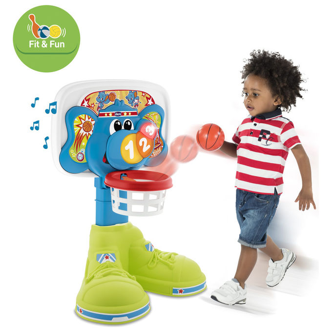 Chicco 09343 FitandFun Basket League Canestro Elettronico Interattivo 2 Modalita' di Gioco Altezza Regolabile 58 cm colore Multicolore