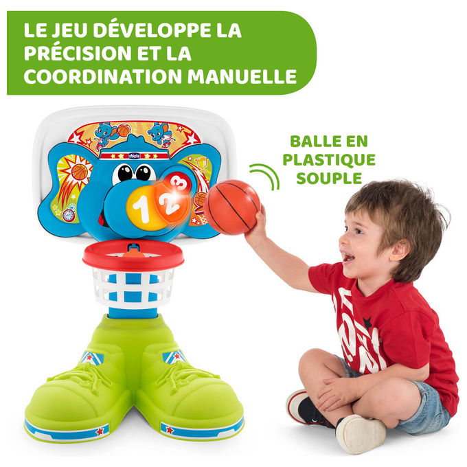 Chicco 09343 FitandFun Basket League Canestro Elettronico Interattivo 2 Modalita' di Gioco Altezza Regolabile 58 cm colore Multicolore