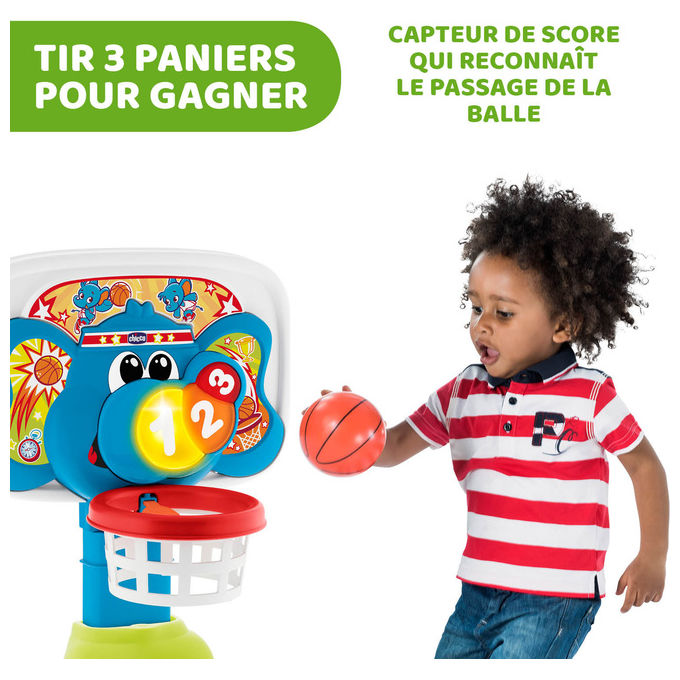 Chicco 09343 FitandFun Basket League Canestro Elettronico Interattivo 2 Modalita' di Gioco Altezza Regolabile 58 cm colore Multicolore