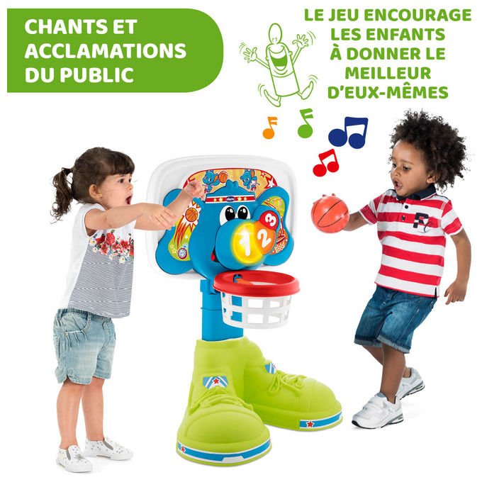 Chicco 09343 FitandFun Basket League Canestro Elettronico Interattivo 2 Modalita' di Gioco Altezza Regolabile 58 cm colore Multicolore