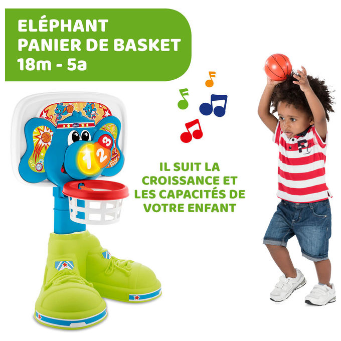 Chicco 09343 FitandFun Basket League Canestro Elettronico Interattivo 2 Modalita' di Gioco Altezza Regolabile 58 cm colore Multicolore