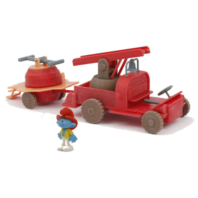 Giochi Preziosi PUF26000 I Puffi Playset Camion dei Pompieri con Personaggio Puffo Zuccone 5,5 cm colore Rosso