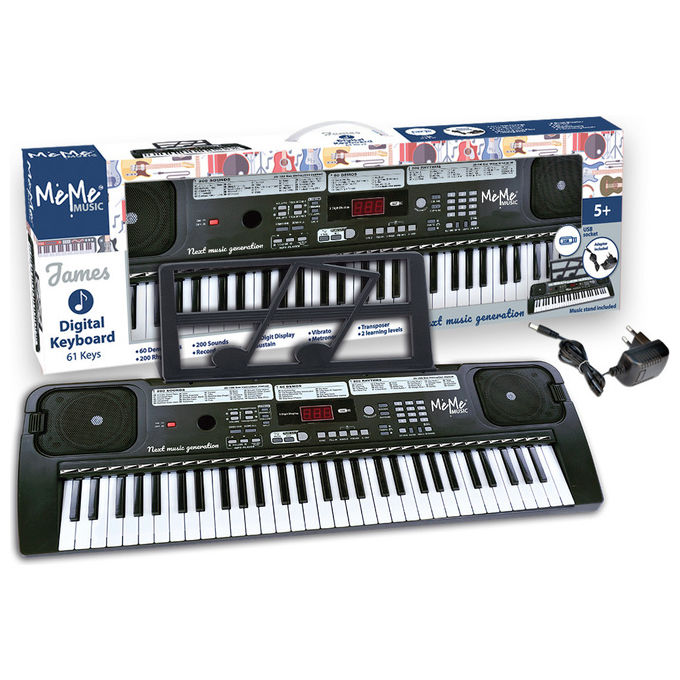 MeMe Music 101612 James Tastiera Digitale 61 Tasti USB Bluetooth colore Nero