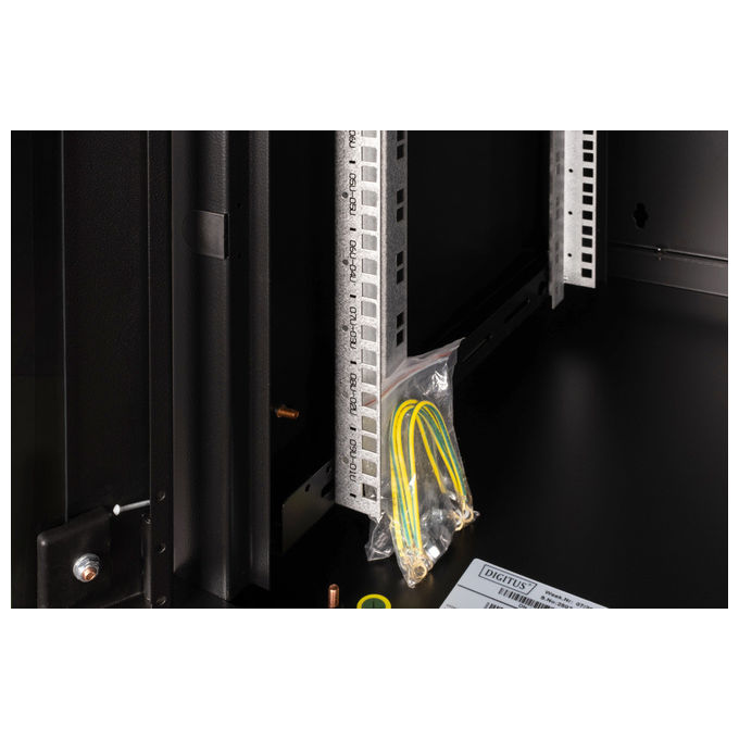 Digitus DN-19 09U-6-6-SW Armadio Rack 9U da Muro Linea SOHO Porta Vetro Sicurezza Capacita' 100 Kg colore Nero