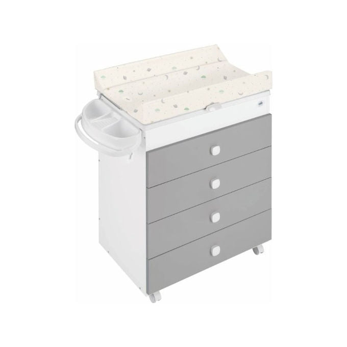 Cam C918006 C270 Asia Fasciatoio Bagnetto 4 cassetti vaschetta con riduttore sistema anti-ribaltamento colore Grigio