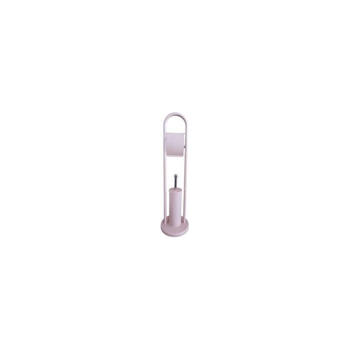Mercury 84302 Colonna Attrezzata WC Metallo Verniciato Portarotolo Portascopino 81 cm colore Ecru'