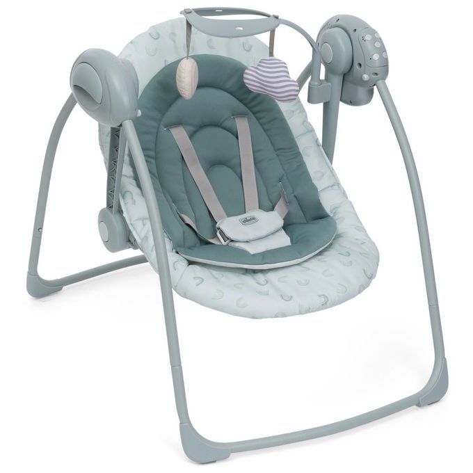 Chicco 06087172030000 Swing and Play Altalena Elettronica Neonato 5 Velocita' Schienale Regolabile Melodie Mini Riduttore colore Matcha