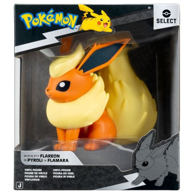 Jazwares Pokémon Select Figura in Vinile Flareon Personaggio da Collezione 12 cm