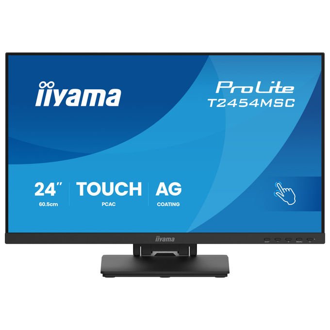 Iiyama T2454MSC-B3AG ProLite Monitor Touch 23.8'' IPS Full HD 1920x1080 10 punti PCAP USB Hub Altoparlanti colore Nero