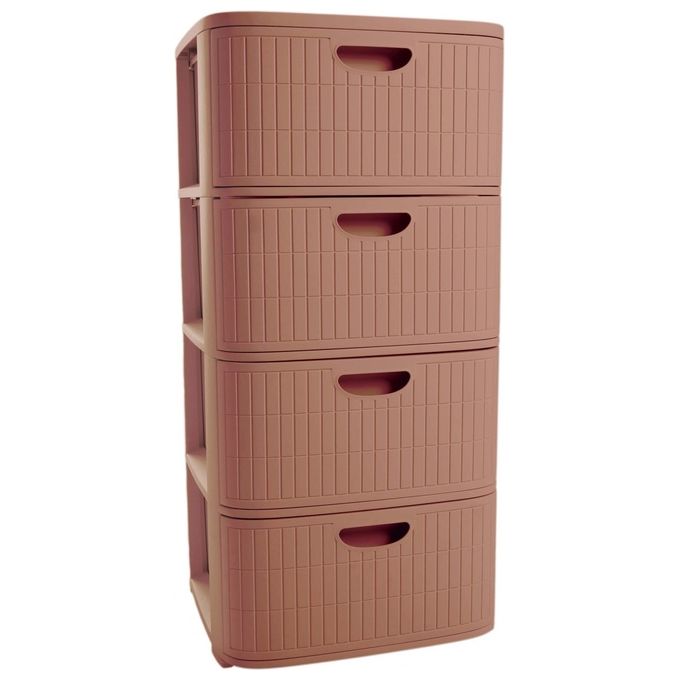 Stefanplast 744 Domus Cassettiera 4 Cassetti con Piedini e Ruote 40x40x80 cm colore Mocha Mousse