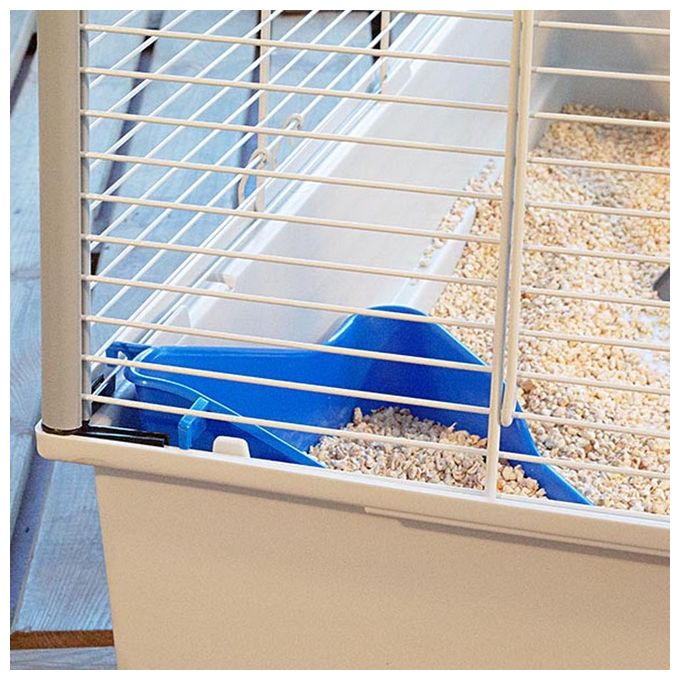 Ferplast Gabbia per furetti FURET TOWER, Struttura verticale su piu' piani, Ruote e accessori inclusi, Metallo verniciato Grigio e plastica, 75 x 80 x h 161 cm