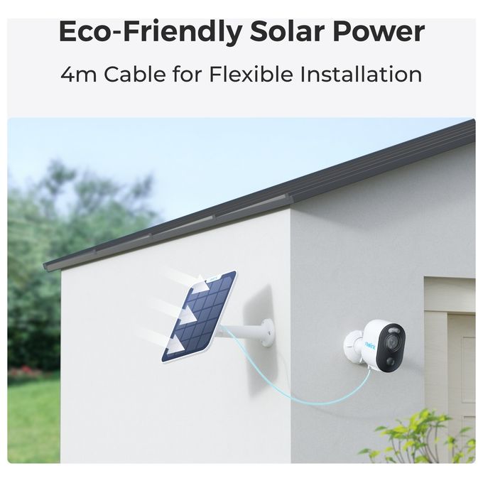 Reolink Telecamera di sicurezza wireless 3MP alimentata a energia solare e a batteria con Smart Detection Bianco
