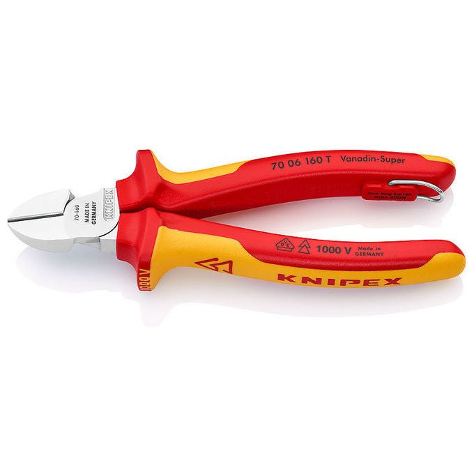 Knipex 70 06 160 T Pinze da taglio diagonale Acciaio al cromo vanadio Isolato 1000 V Lunghezza 160 mm colore Rosso Giallo