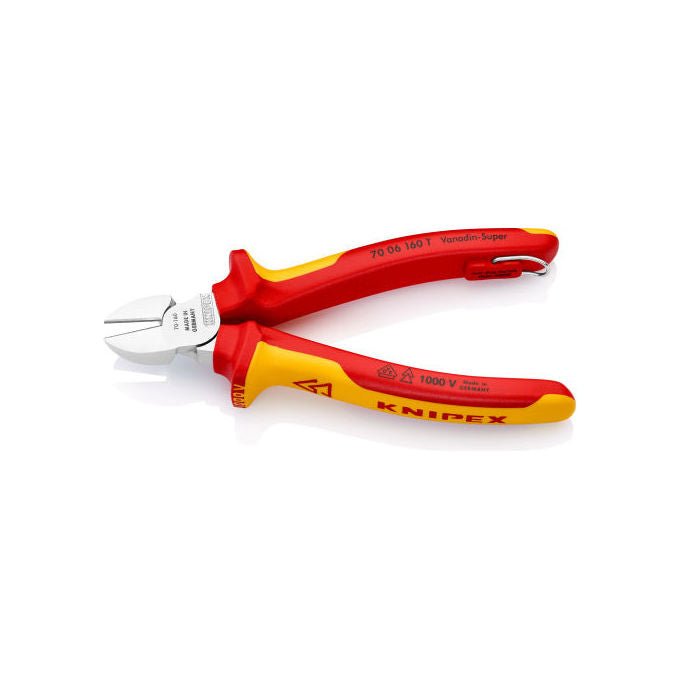 Knipex 70 06 160 T Pinze da taglio diagonale Acciaio al cromo vanadio Isolato 1000 V Lunghezza 160 mm colore Rosso Giallo