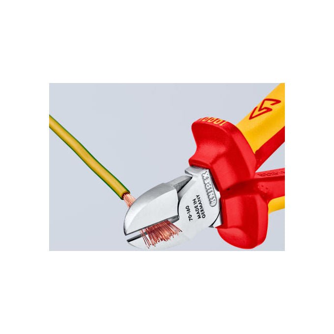 Knipex 70 06 160 T Pinze da taglio diagonale Acciaio al cromo vanadio Isolato 1000 V Lunghezza 160 mm colore Rosso Giallo