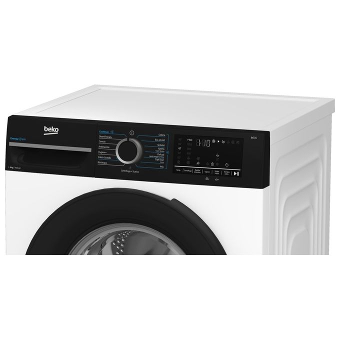 Beko 7004240048 b300 Lavatrice Caricamento frontale 9 Kg 1400 rpm Classe A-30% Inverter Touch EnergySpin Vapore (60x58x84.5 cm) colore Bianco