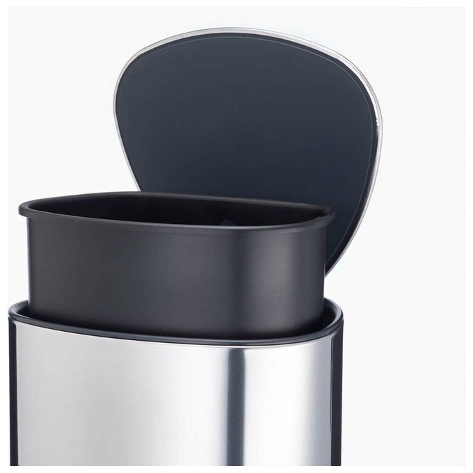 Joseph Joseph 70596 Easystore luxe Cestino a pedale 5 L Acciaio inossidabile con chiusura soft e portaborraccia interno colore Argentato