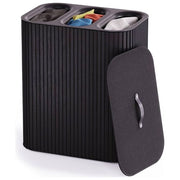 Joseph Joseph 5000007 Tota Trio Luxe Cesto per il bucato 90 L con 3 scomparti in bambu' e sacchetti in cotone rimovibili colore Nero