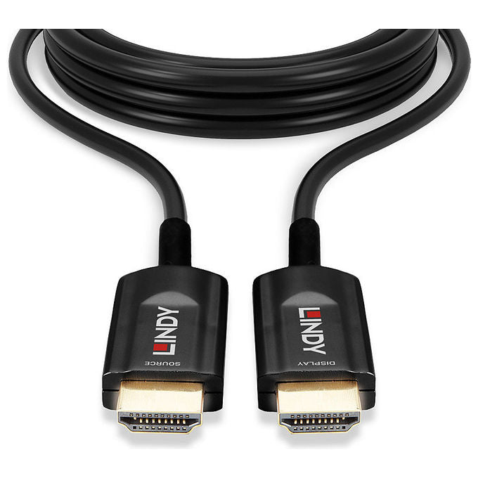 Lindy 38381 Cavo HDMI 8K60 Ultra High Speed Ibrido in Fibra 15 m HDMI 2.1 48 Gbit-s colore Nero