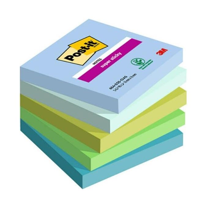Post-it Confezione 5 Super Sticky 76x76mm 5x90 Fogli Oasis