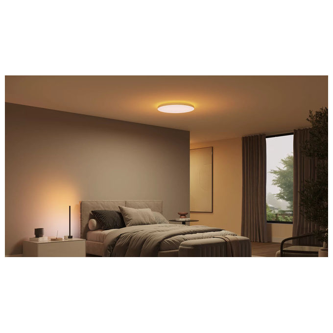 Philips 8720169277557 Hue White and Color ambiance Plafoniera Datura grande Lampada a soffitto intelligente LED Bluetooth Zigbee controlabile via app e voce con colori personalizzabili colore Bianco