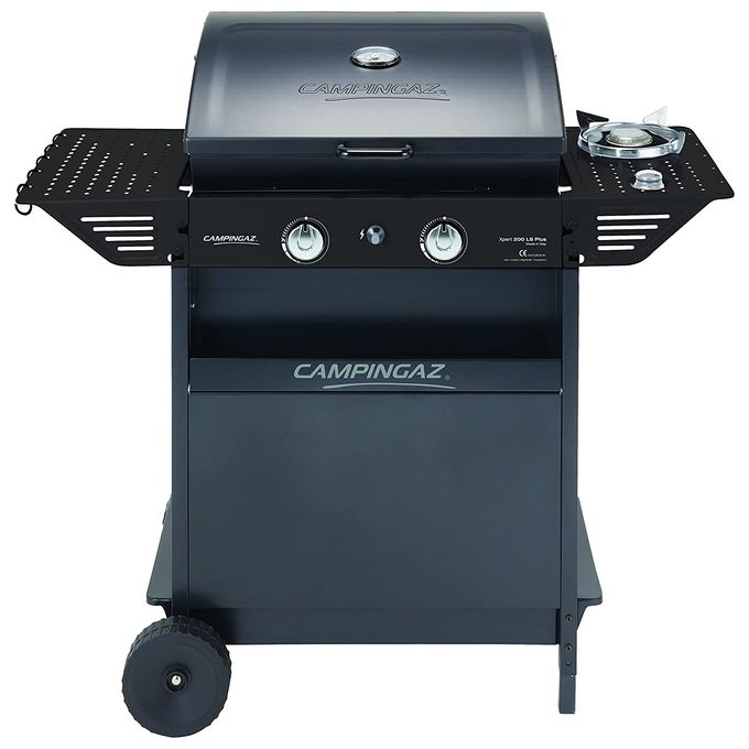 Campingaz Xpert 200 LS Plus Rocky BBQ a gas in pietra lavica con 2 bruciatori e carrello per cucina all'aperto funzionalita' versatile e potenza elevata