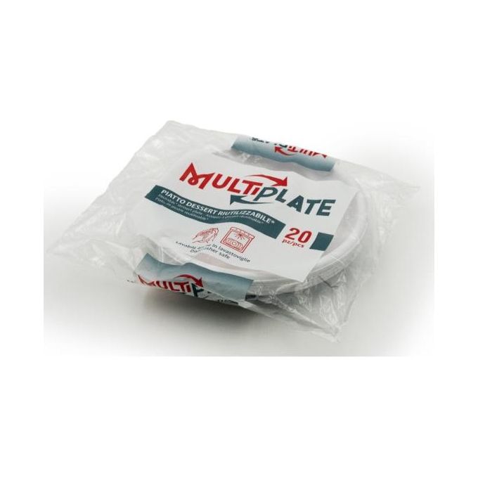 Ilip Confezione 20 Piatti Dessert Bianchi 7gr PS Multiplate