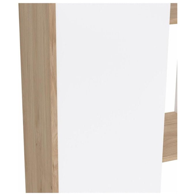 Tvilum 71739HLUU Libreria Maze con 1 Anta 3 Ripiani in Legno colore Bianco e Rovere