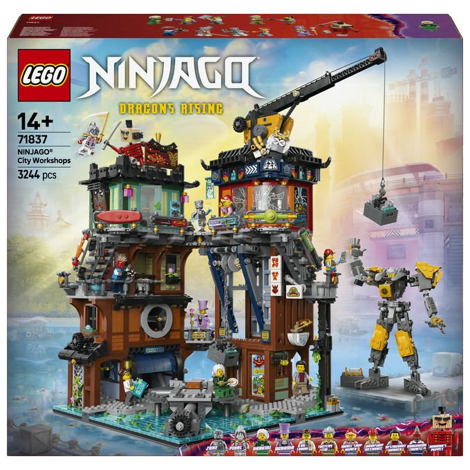 Lego NINJAGO 71837 Laboratori di City Set di costruzioni 3244 pezzi 10 minifigure Mech personalizzabile