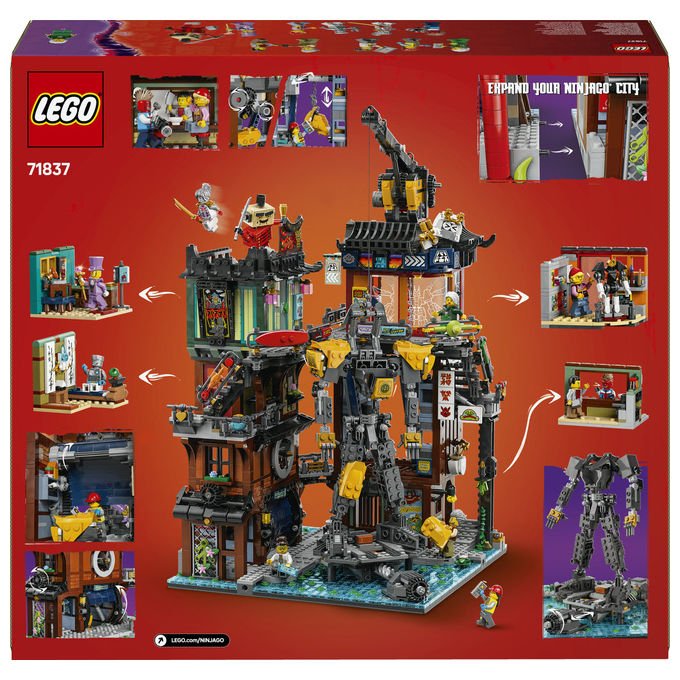 Lego NINJAGO 71837 Laboratori di City Set di costruzioni 3244 pezzi 10 minifigure Mech personalizzabile