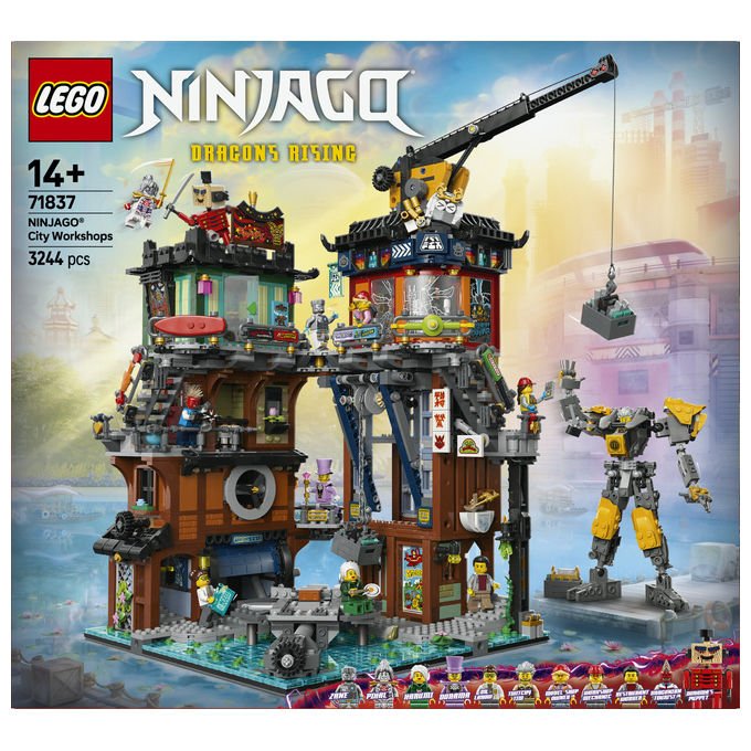Lego NINJAGO 71837 Laboratori di City Set di costruzioni 3244 pezzi 10 minifigure Mech personalizzabile