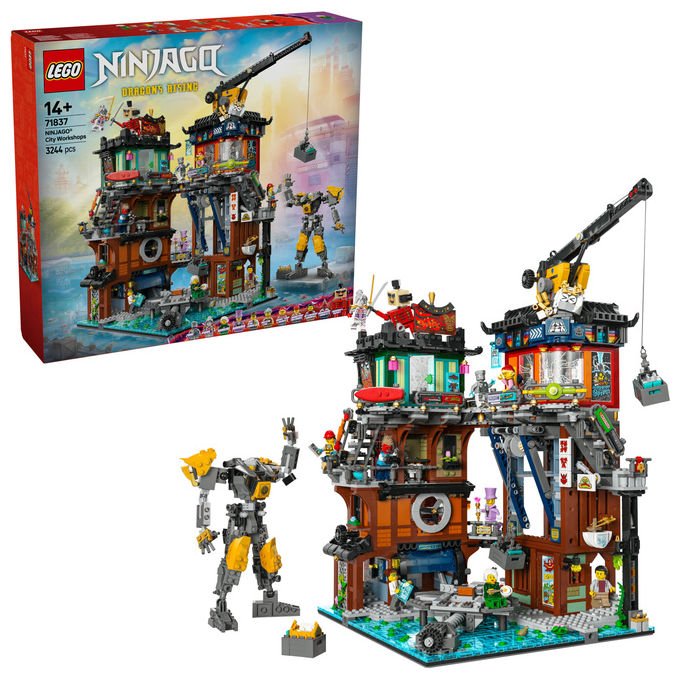 Lego NINJAGO 71837 Laboratori di City Set di costruzioni 3244 pezzi 10 minifigure Mech personalizzabile